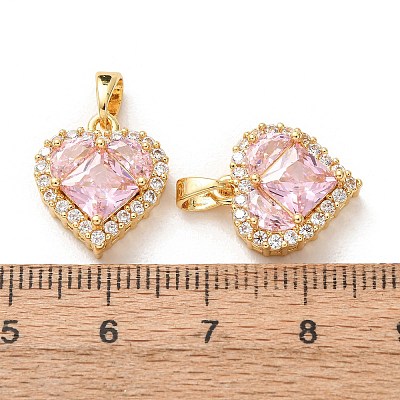Valentine's Day Brass Micro Pave Clear Cubic Zirconia Pendants KK-A304-24A-G01-1