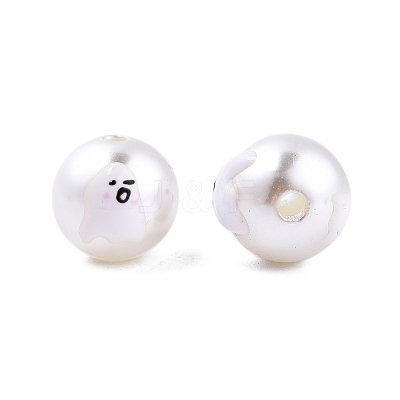 Halloween Opaque ABS Plastic Imitation Pearl Enamel Beads KY-G020-01N-1