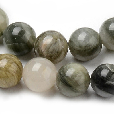 Natural Green Rutilated Quartz Beads Strands G-Q462-61-6mm-1
