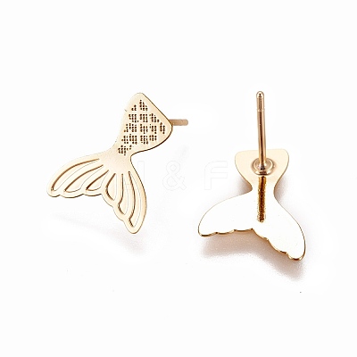 Brass Ear Studs EJEW-I227-01G-1
