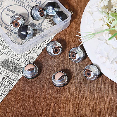 10 Pairs Iron & Plastic Blinkable Craft Eye DIY-GL0005-20B-1