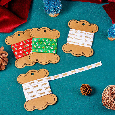 8 Yards 4 Colors Christmas Theme Polyester Printed Grosgrain Ribbons ORIB-TA0001-05A-1