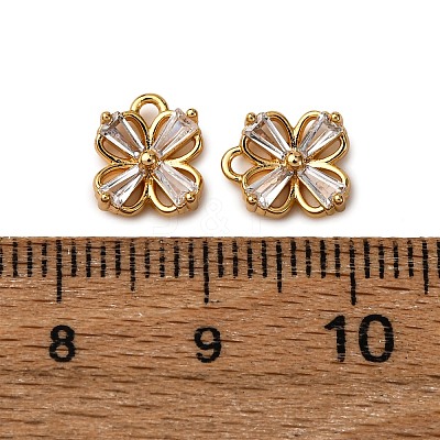 Brass Micro Pave Cubic Zirconia Charms KK-Z121-04G-1