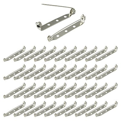 120Pcs Iron Brooch Findings IFIN-YW0003-50-1