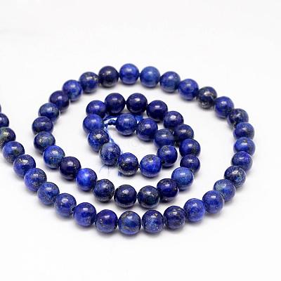 Natural Lapis Lazuli Round Beads Strands G-I181-10-10mm-1