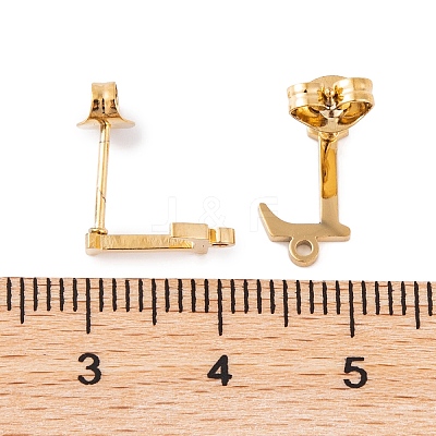 Ion Plating(IP) 304 Stainless Steel Stud Earrings FIND-Q103-01L-G-1