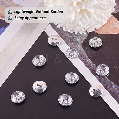 Acrylic Rhinestone Buttons X-BUTT-TAC0001-01-1