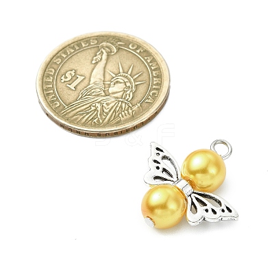 24Pcs 24 Colors Glass Pearl Pendants PALLOY-JF03066-1