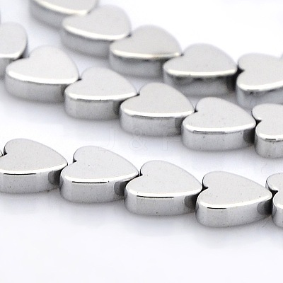 Non-magnetic Synthetic Hematite Heart Beads Strands G-M074-01-1