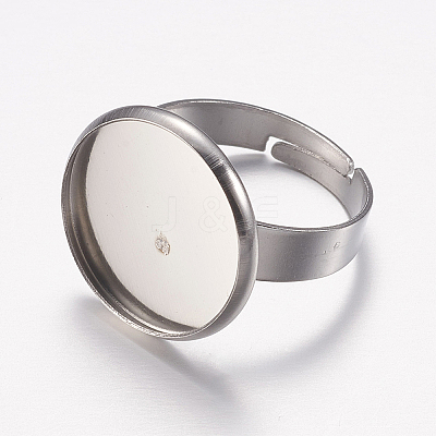 Tarnish Resistant Adjustable 304 Stainless Steel Finger Rings Components LS-STAS-I097-037C-P-1