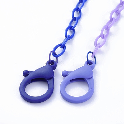 Personalized Two Tone ABS Plastic Cable Chain Necklaces NJEW-JN02825-06-1
