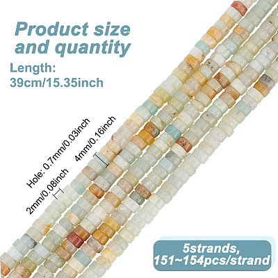 5 Strands Natural Flower Amazonite Beads Strands G-GO0001-54-1