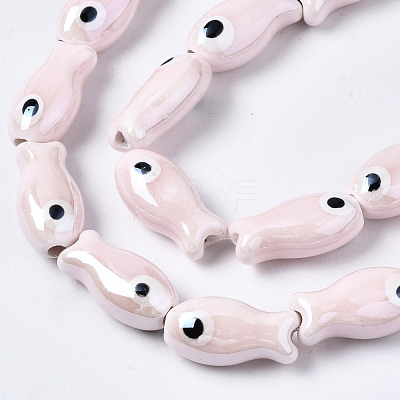 Handmade Porcelain Ceramic Beads Strands PORC-T006-03Q-1