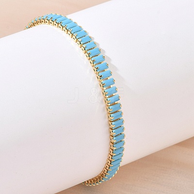 Synthetic Turquoise Tennis Bracelets KK-CBA964F-01G-05-1