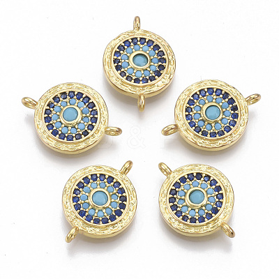 Brass Micro Pave Cubic Zirconia Links connectors X-ZIRC-T005-034G-1