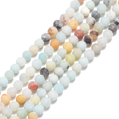 Natural Flower Amazonite Beads Strands G-G692-01F-4mm-1