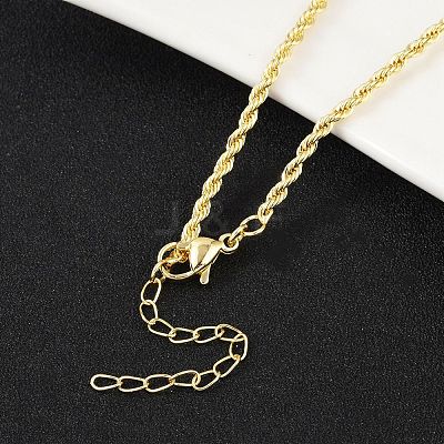 Brass Twist Rope Chains Necklace for Women X-NJEW-P265-15G-1