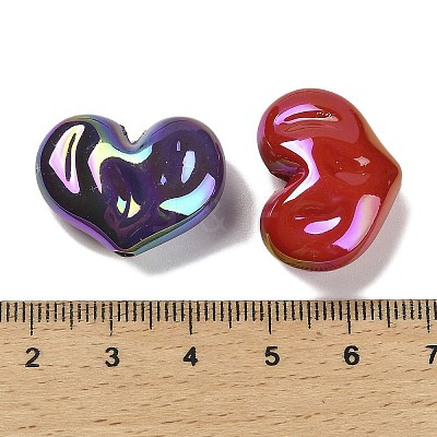 UV Plating Opaque Rainbow Iridescent Acrylic Beads X-SACR-R001-01A-1