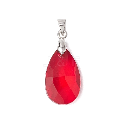 Teardrop Glass Pendants PALLOY-JF03741-1