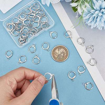 24 Pairs Brass Huggie Hoop Earring Findings DIY-CN0002-20-1
