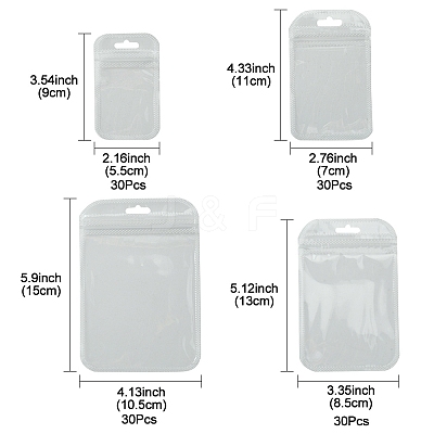 30Pcs Transparent Plastic Resealable Packaging Bags OPP-FS0001-06A-1