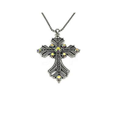 Cross Rhinestone Pendant Necklaces FK0815-2-1