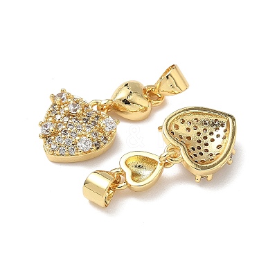 Brass Micro Pave Cubic Zirconia Pendants KK-Q068-66G-1