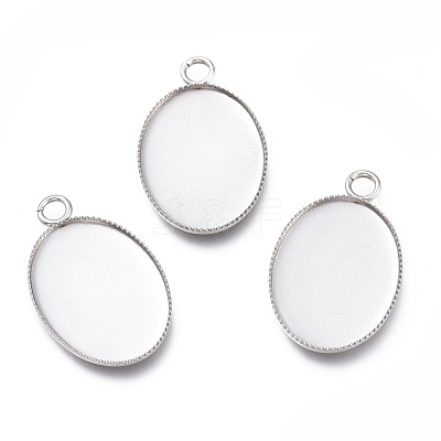 Tarnish Resistant 304 Stainless Steel Pendant Cabochons Settings for Fashion Jewelry STAS-M283-03P-D-1