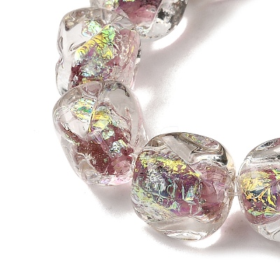 Handmade Foil Lampwork Beads Strands FOIL-C002-01I-1