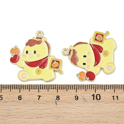 New Year's Day Alloy Enamel Pendants FIND-I067-03G-06-1