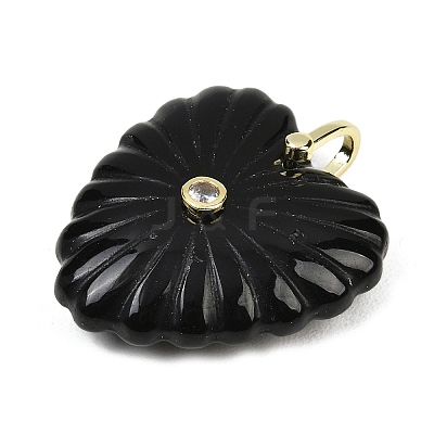 Natural Obsidian Carved Pendants G-C276-01G-01-1