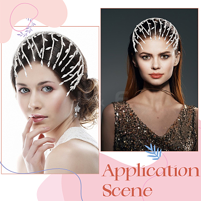 Rhinestone Hair Bands for Women Girls AJEW-WH20033-105-1