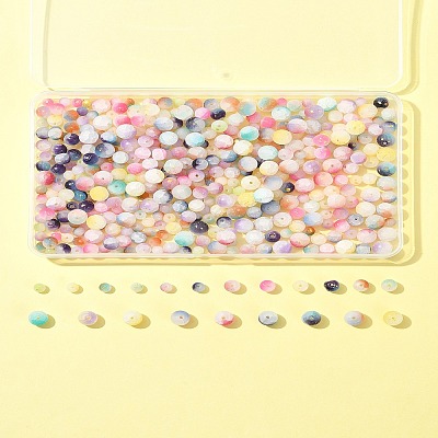 450Pcs Frosted Baking Paint Crackle Glass Beads with Glitter Powder DGLA-FS0001-11-1