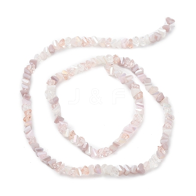 Gradient Color Electroplate Glass Bead Strands X-GLAA-E042-02E-1