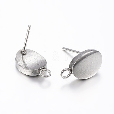 Non-Tarnish 304 Stainless Steel Stud Earring Findings STAS-I071-18P-1