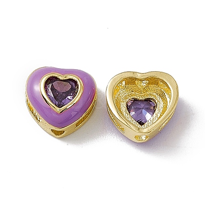 Rack Plating Brass Cubic Zirconia Beads KK-C007-16G-05-1