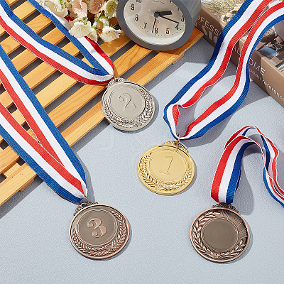 6Pcs 3 Colors Zinc Alloy Medals NJEW-GL0001-01-1