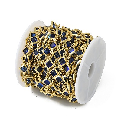 Brass Glass Rhombus Link Chains CHC-R001-05G-01-1