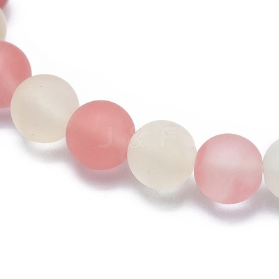 Frosted Tigerskin Glass Bead Stretch Bracelets BJEW-K212-C-016-1