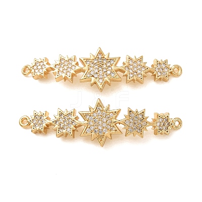 Brass Micro Pave Clear Cubic Zirconia Connector Charms CU-CBA4579-22G-1
