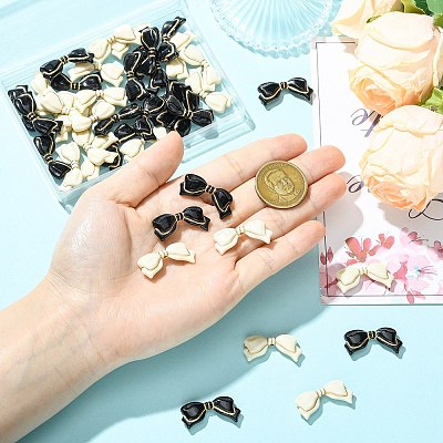 40Pcs 2 Colors Opaque Acrylic Beads SACR-CJ0001-91-1