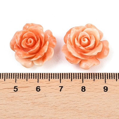 Synthetic Coral Dyed Carved Beads SHEL-Z003-03B-01-1