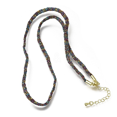 3.5MM Polyester Metallic Cord Braided Cord Necklace Making FB-CBAA152-01G-12-1