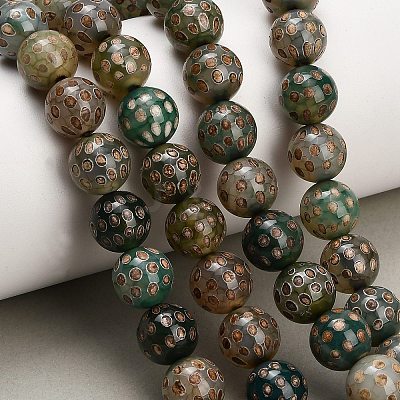 Tibetan Style dZi Beads Strands GG-NH0001-A03-10MM-1