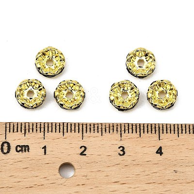 Brass Grade A Rhinestone Spacer Beads RSB030NF-04G-1