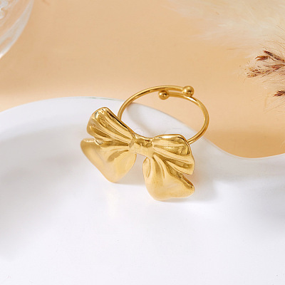 Adjustable 304 Stainless Steel Cuff Open Rings for Women WG3C360-07-1
