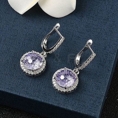 925 Sterling Silver Micro Pave Cubic Zirconia Hoop Earrings EJEW-B147-01B-05-1