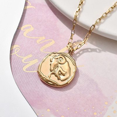 304 Stainless Steel Constellation Pendant Necklaces NJEW-K392-01G-01-1