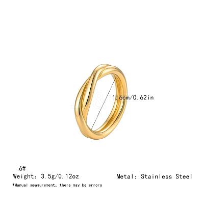 Irregular 304 Stainless Steel Finger Rings for Women SA8524-17-1