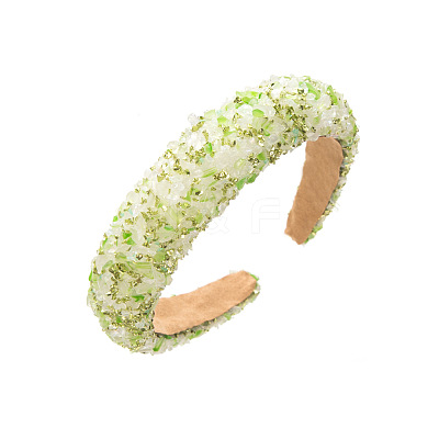 Resin Chip Bead & Pearl Sponge Hair Bands PW-WG46567-04-1